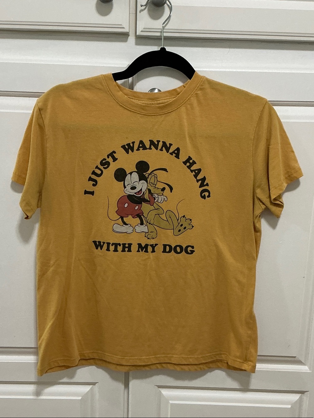 Disney Mustard Yellow Mickey & Pluto Dog Graphic Tee